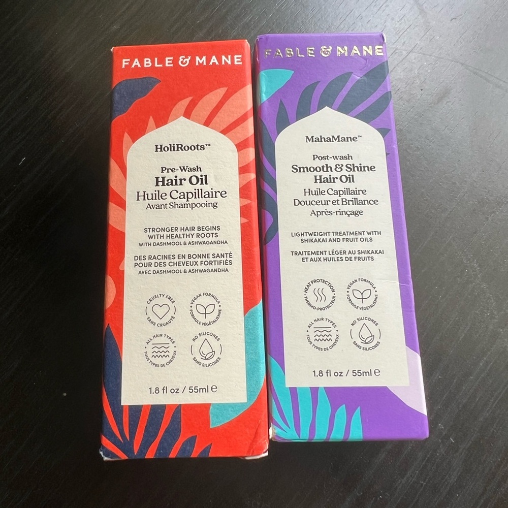 Fable and Mane - pre and post wash hair oil - brand new - never opened